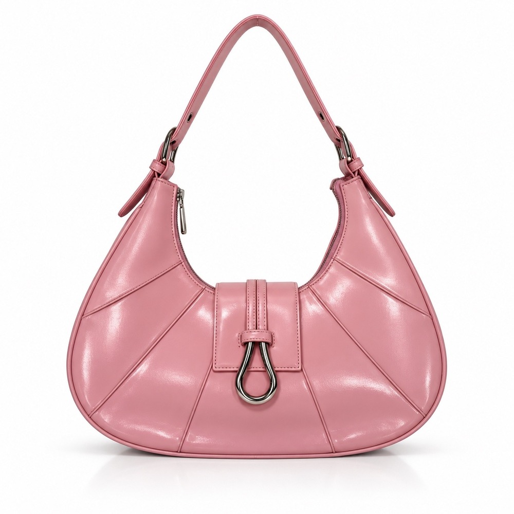 Diva Collection Shoulder Bag Pink Magnetic Closure 90s Vintage Faux Leather